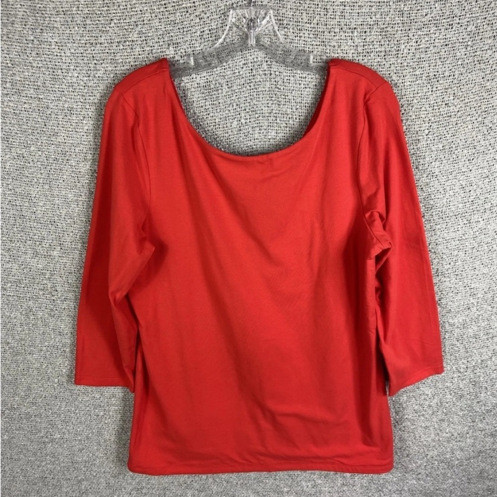 Boden Plus Size Top Womens 16/18 Orange 3/4 Sleeves Minimalist Elevated Casual